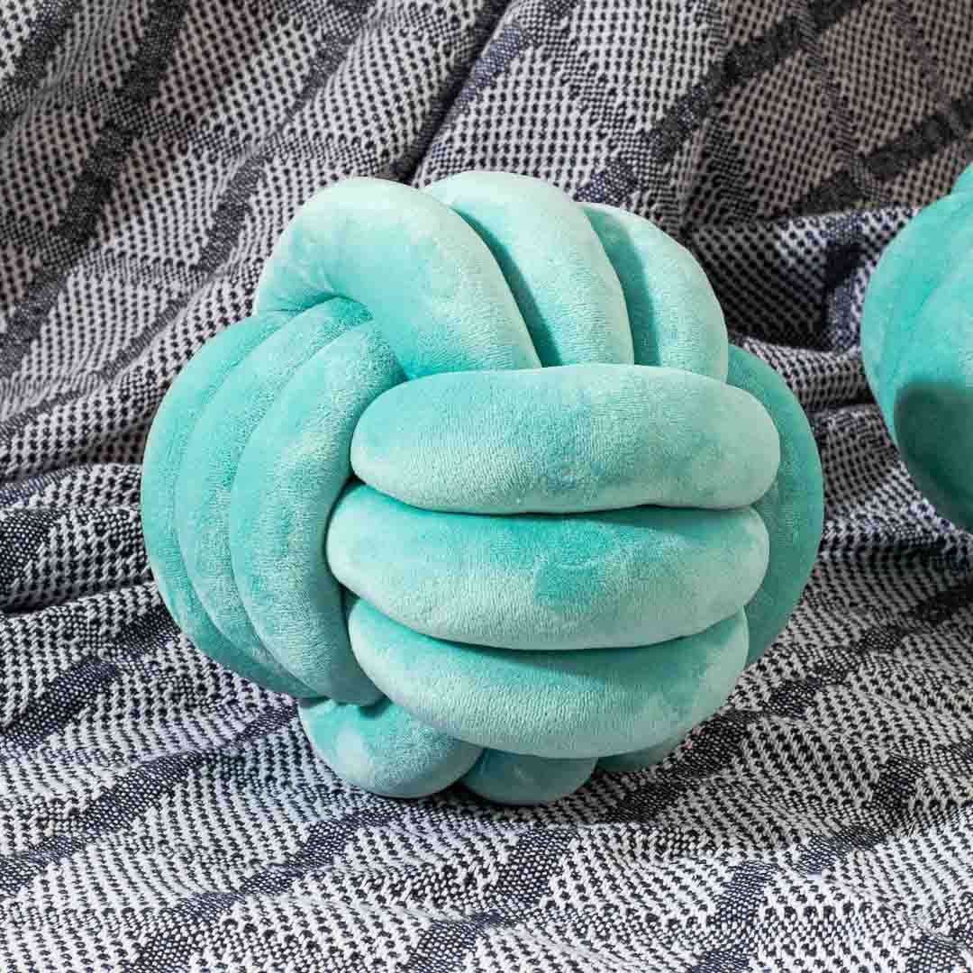 Premium Velvet Knot Ball Cushion Cover With Cushion