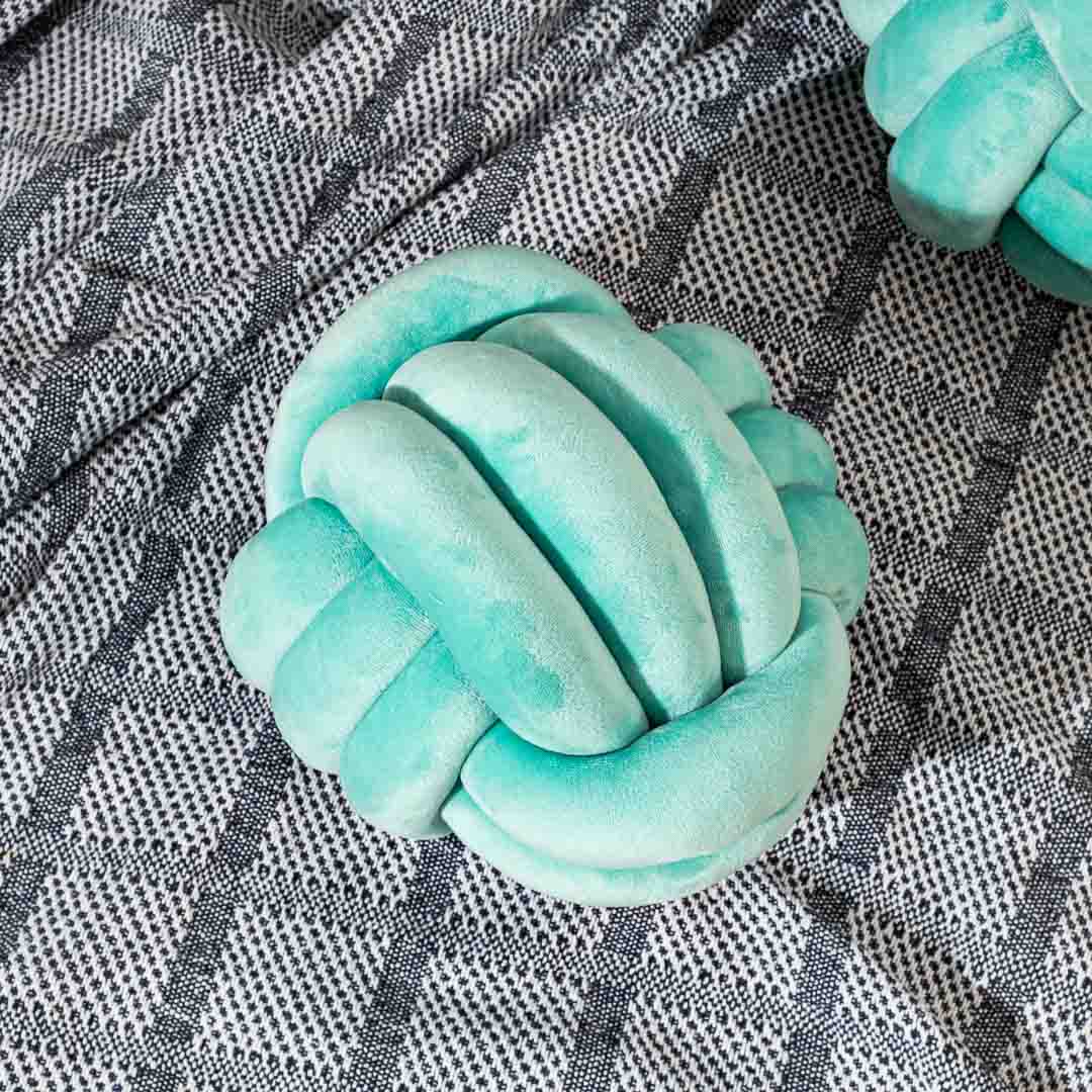 Premium Velvet Knot Ball Cushion Cover With Cushion