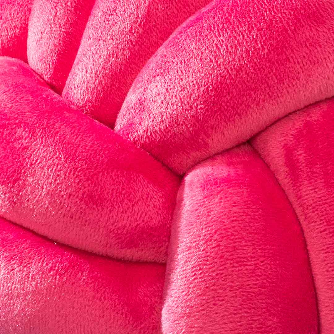 Premium Velvet Knot Ball Cushion Cover With Cushion