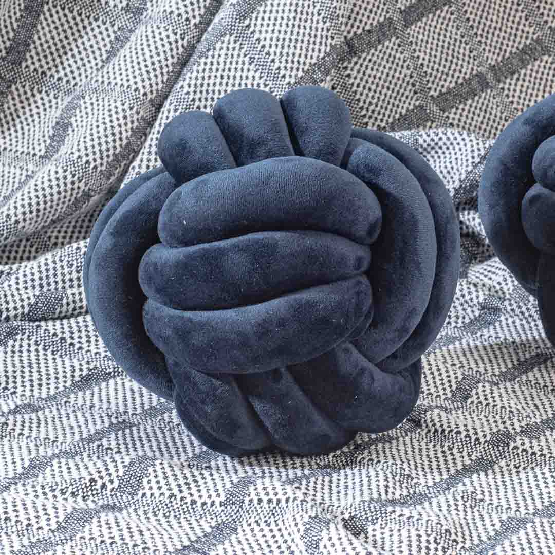 Premium Velvet Knot Ball Cushion Cover With Cushion