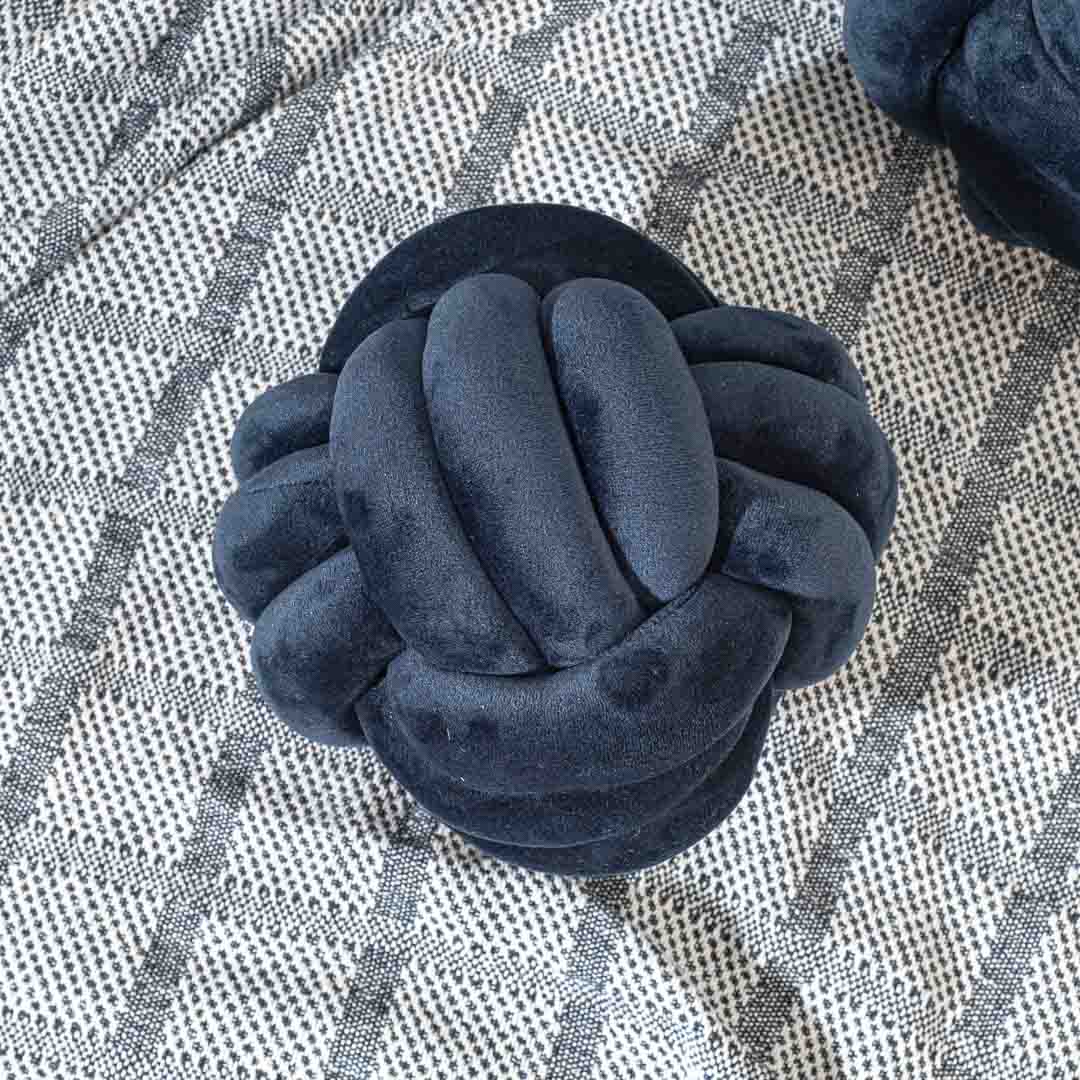 Premium Velvet Knot Ball Cushion Cover With Cushion