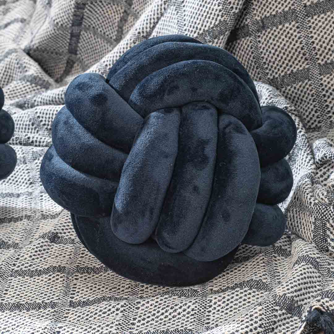 Premium Velvet Knot Ball Cushion Cover With Cushion