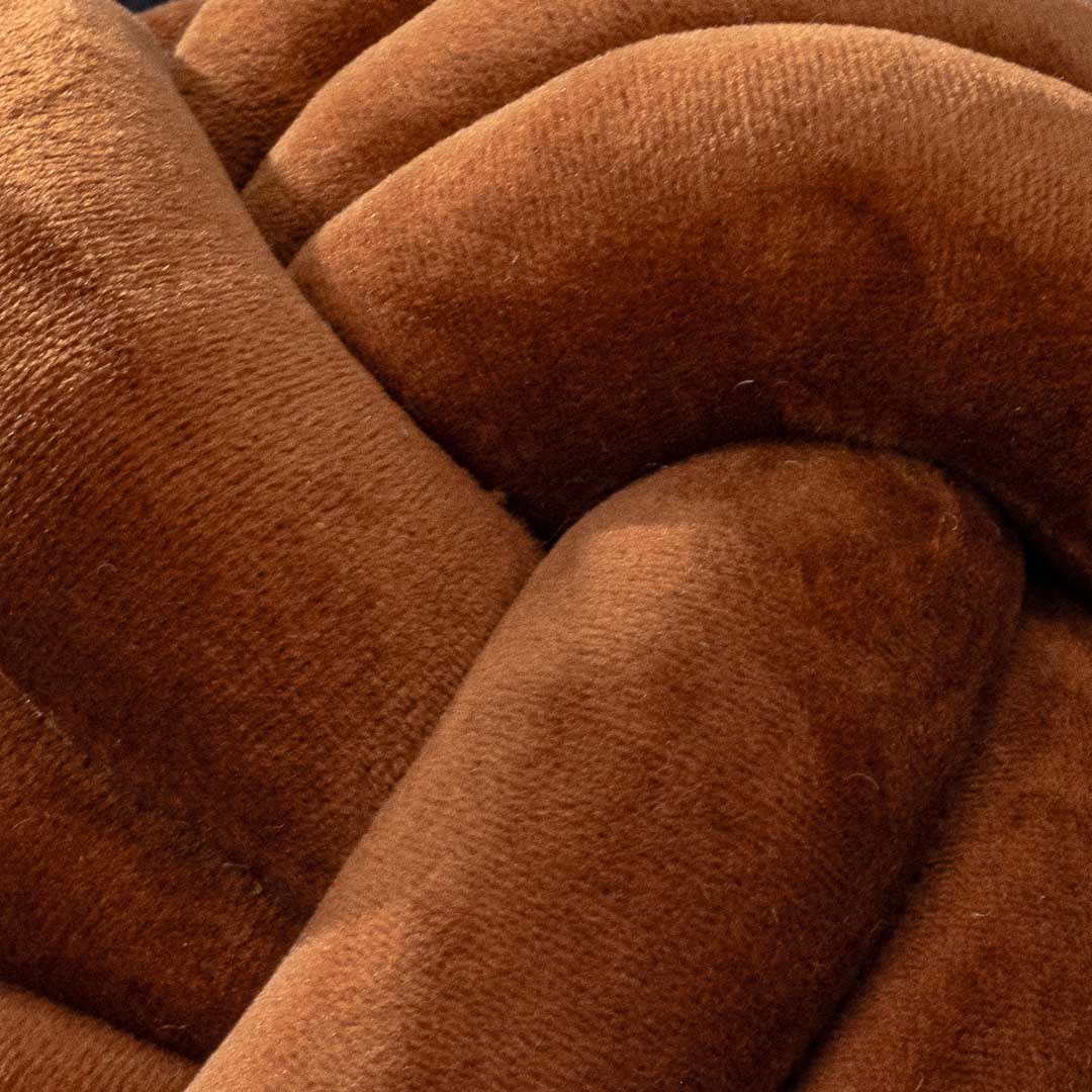 Premium Velvet Knot Ball Cushion Cover With Cushion