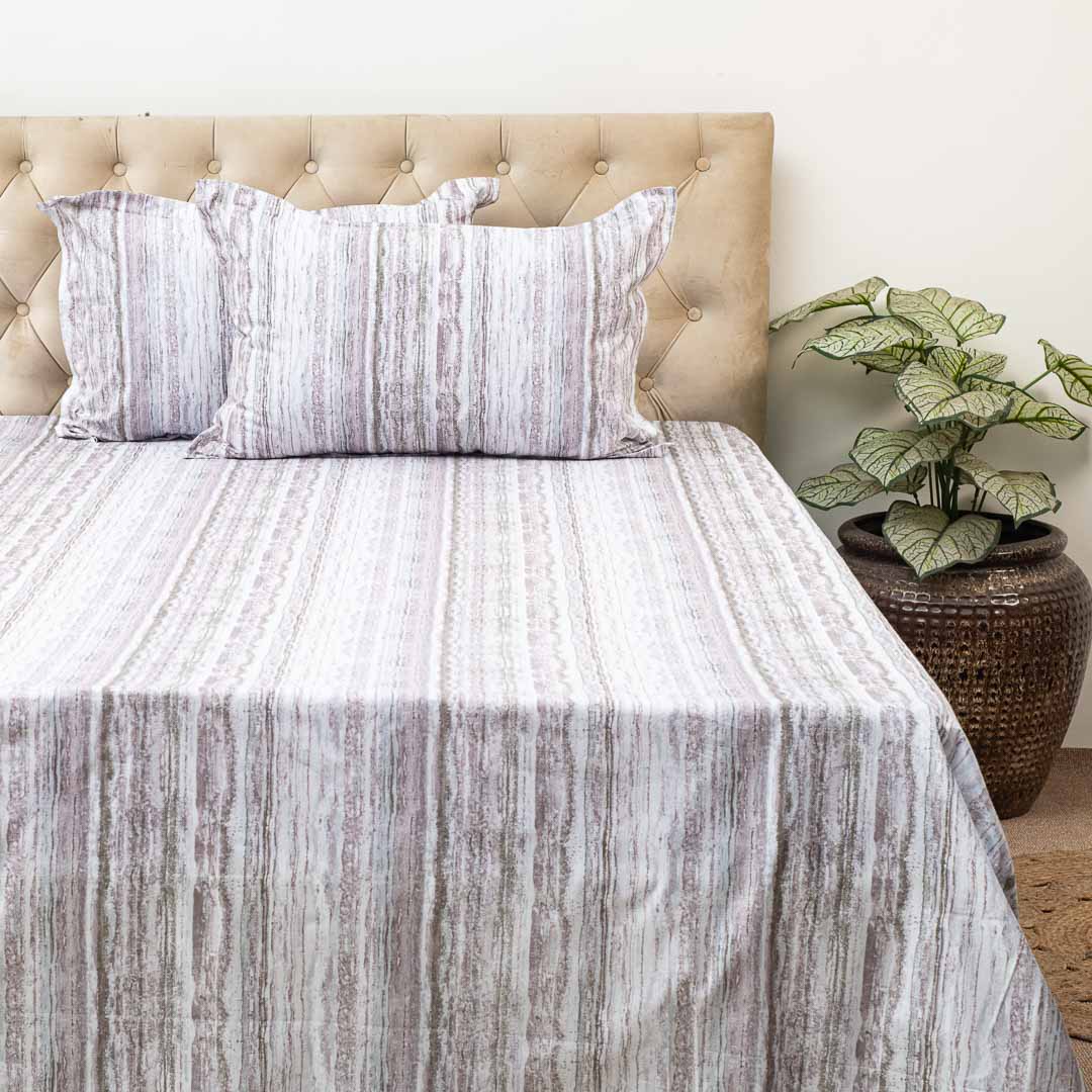 Premium King Size Multi Cotton Percale Print (1+2) Bed Cover Comes With Two Pillow Cover Design Fifteen