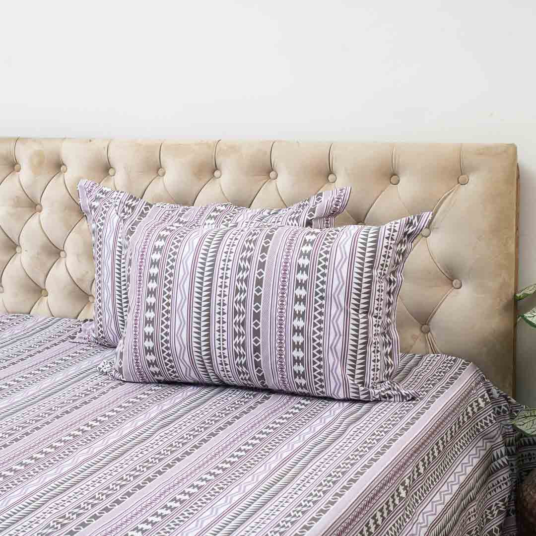 Premium King Size Multi Colour Cotton Percale Print (1+2) Bed Cover Comes With Two Pillow Cover Design One