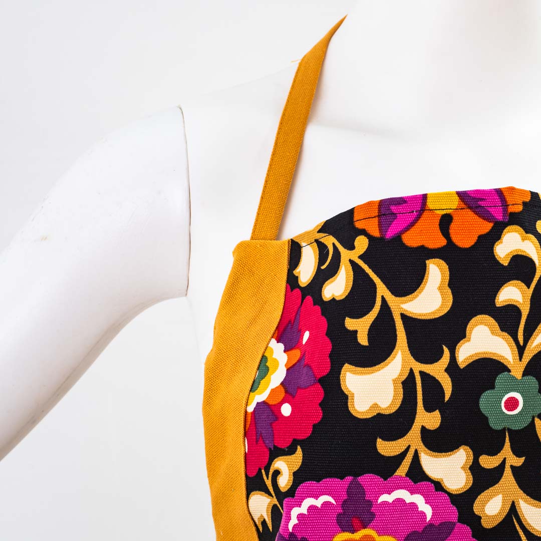 Premium Flower Leaf Cotton Printed Apron Design Seveen