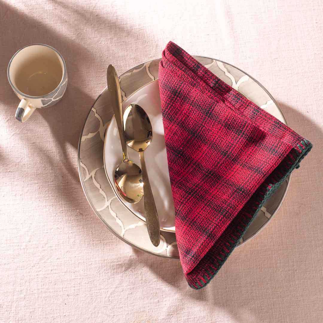 Premium Snowman Embroidery (03 ocs set) Napkin