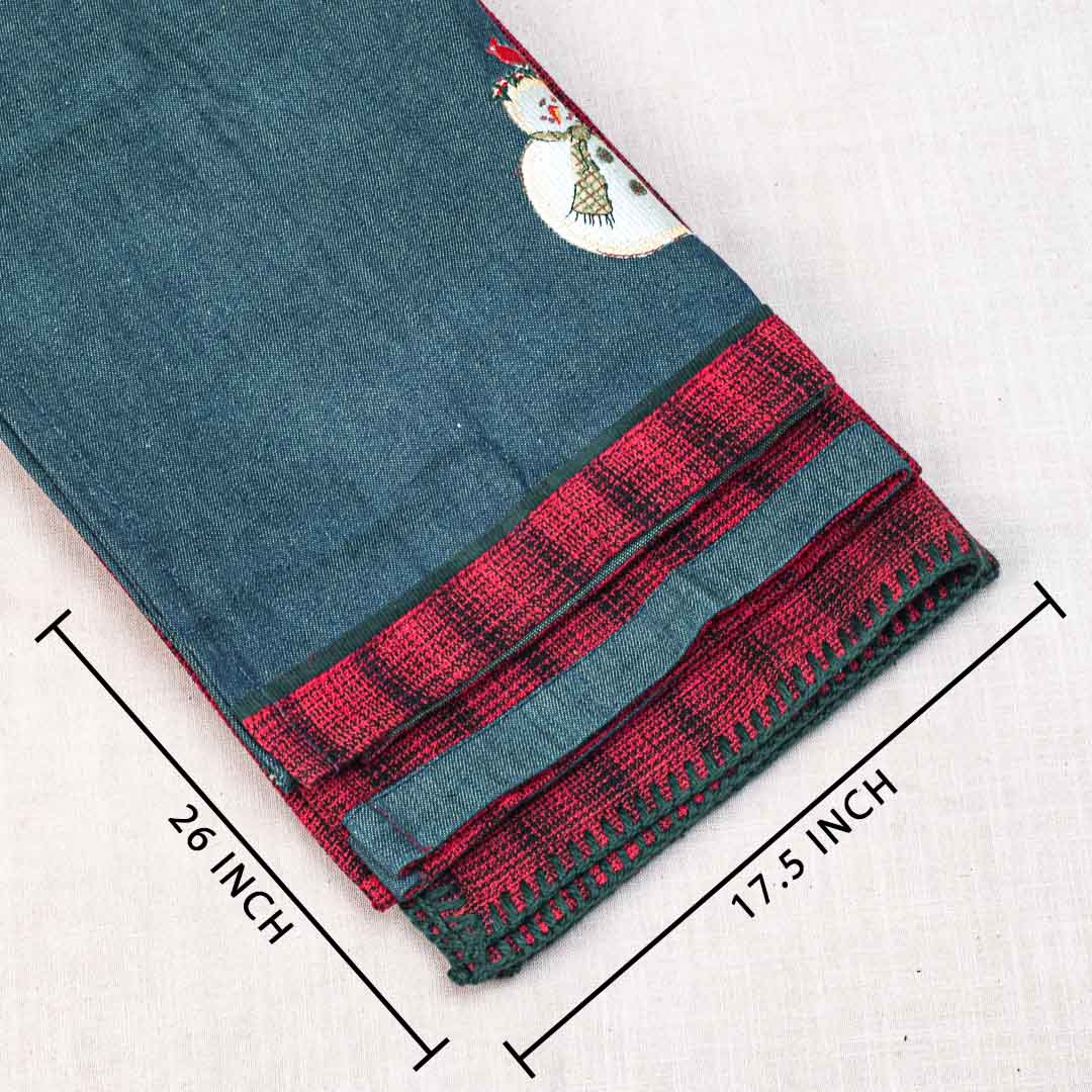 Premium Snowman Embroidery (03 ocs set) Napkin