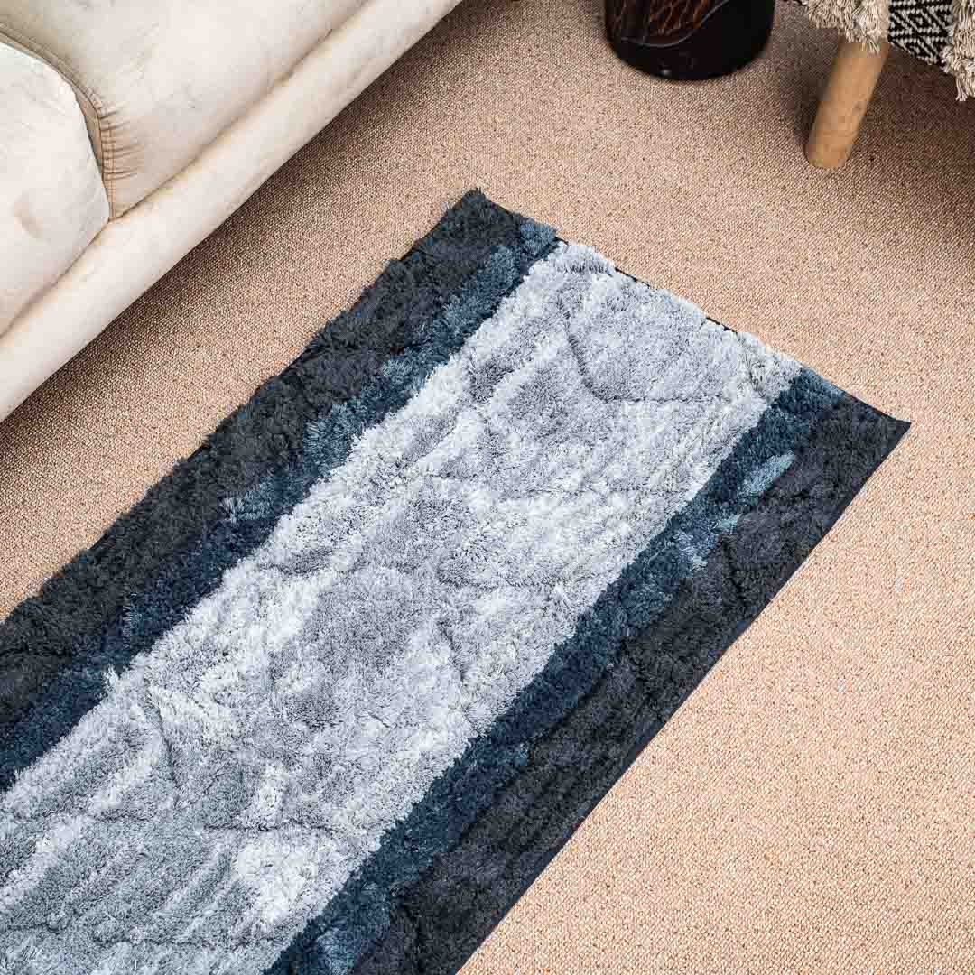 Premium Black Grey Micro Runner Carpet Design Two