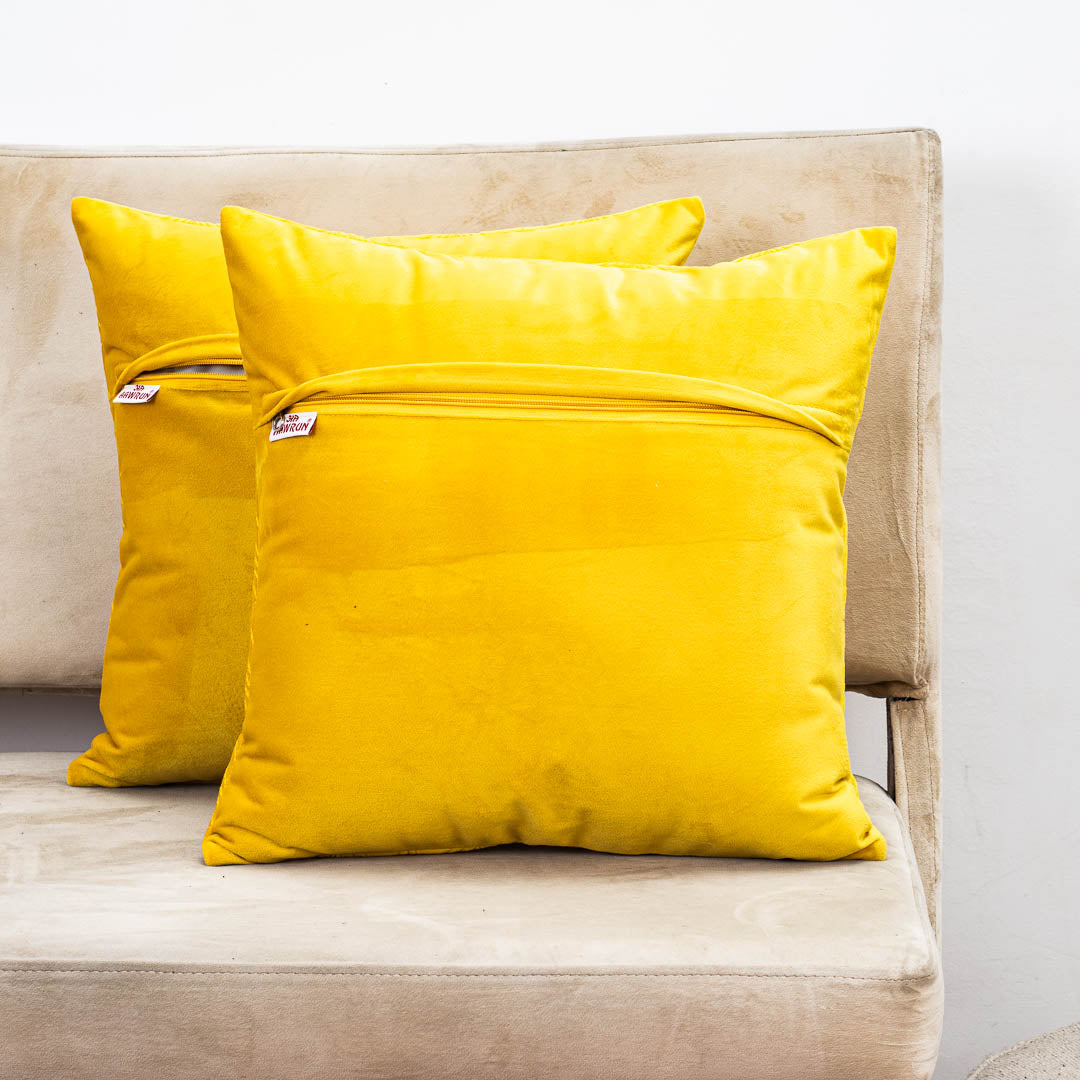Premium self Embossed Leaf Design Cushion Cover