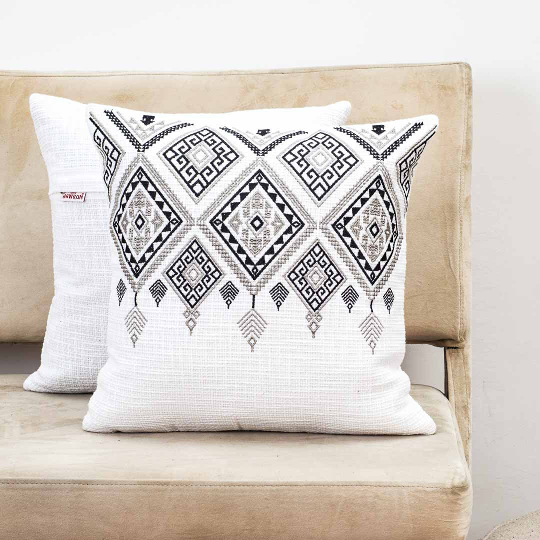 Premium Heritage Embroidery Top Cushion Cover
