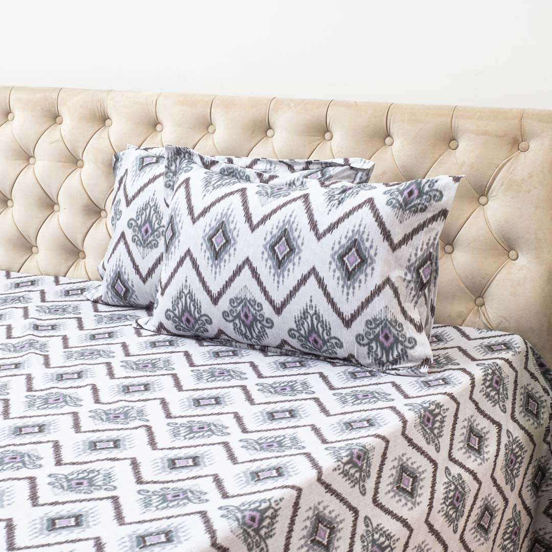 Premium Black Multi Corsika (1+2) Bed Cover Design Twelve