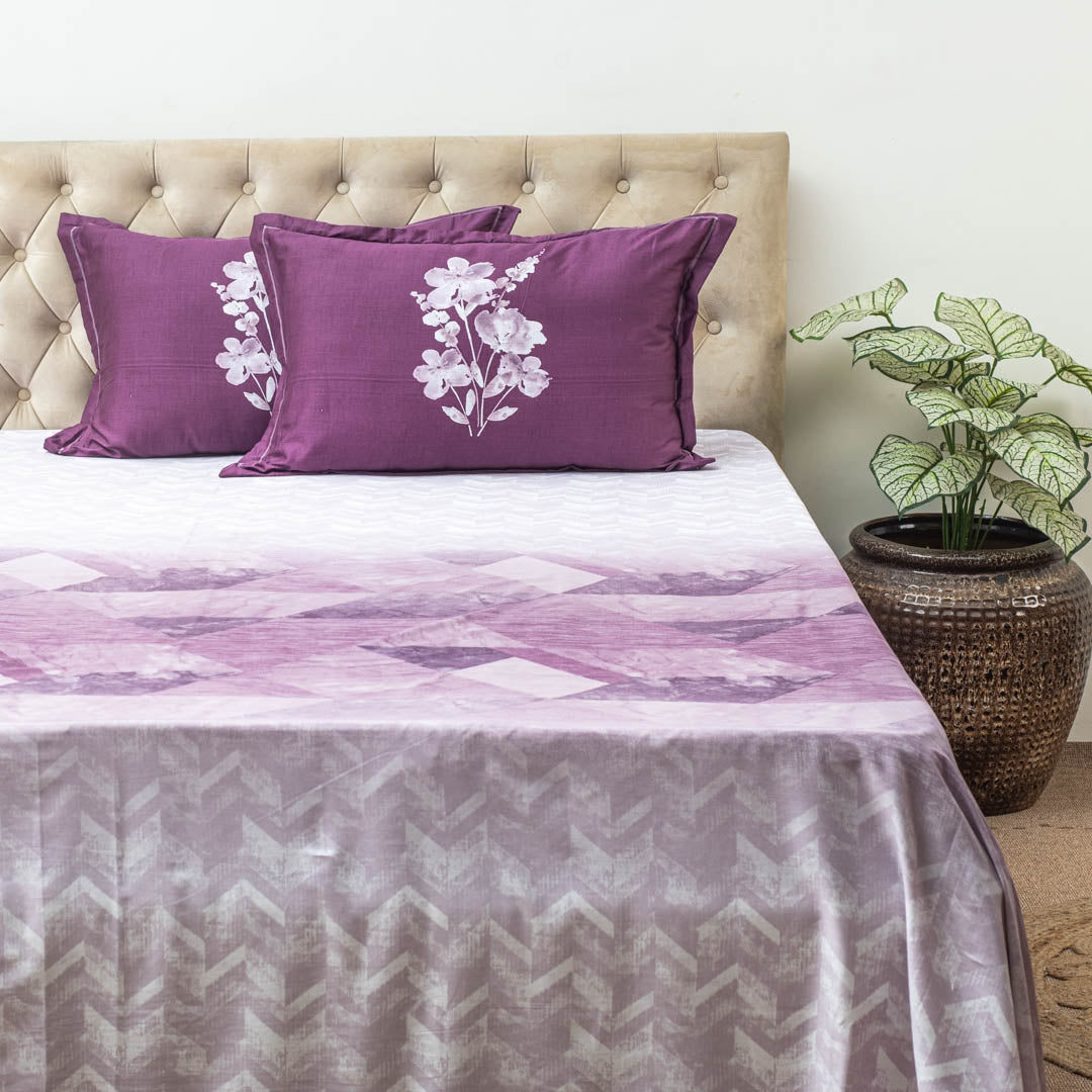 Premium 100% Cotton Purple Haze Harmony Bed Sheet Design Three