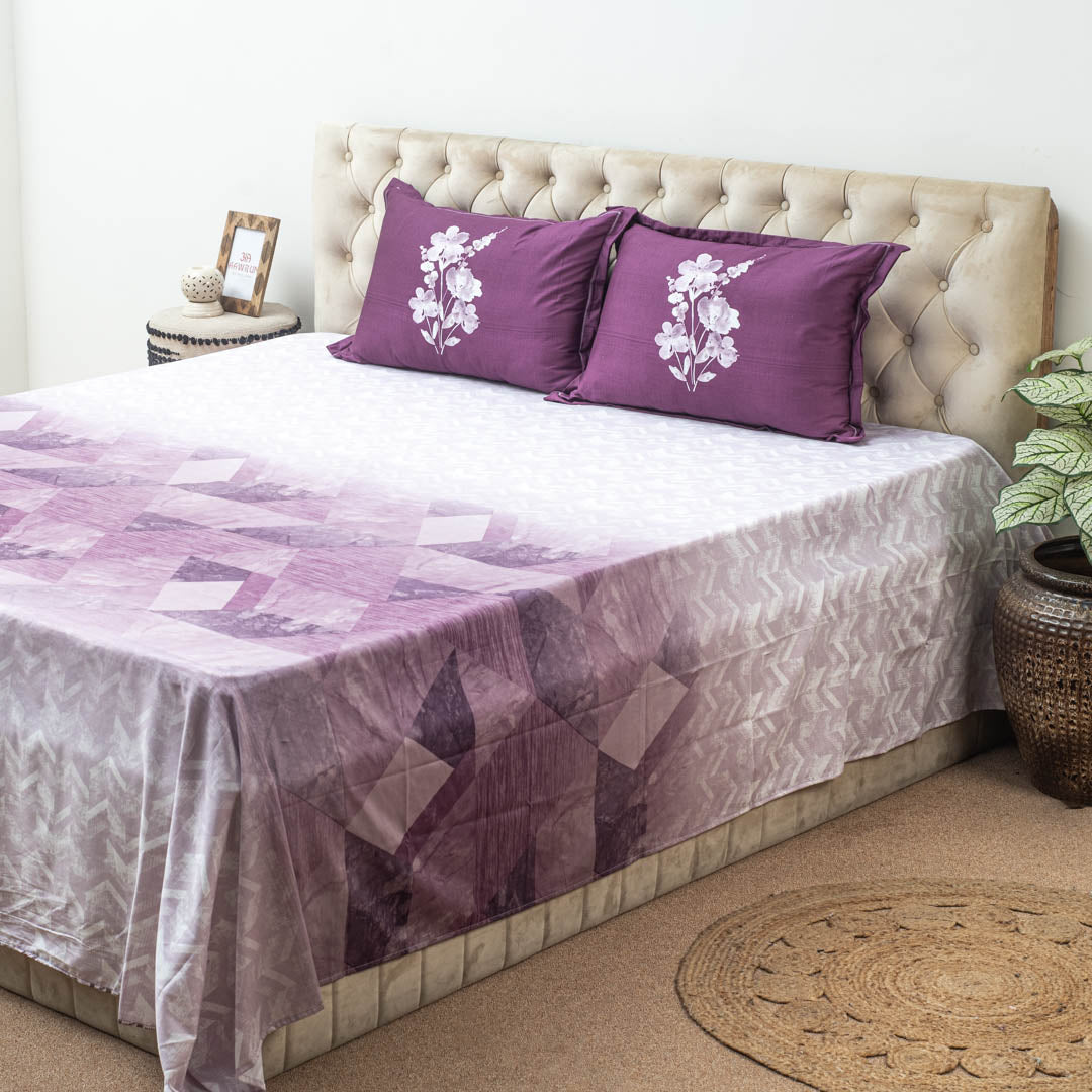 Premium 100% Cotton Purple Haze Harmony Bed Sheet Design Three