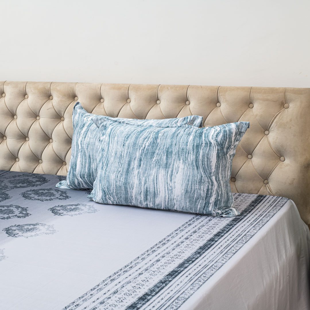 Premium 100% Cotton Aqua Heritage Bed Sheet Design Five