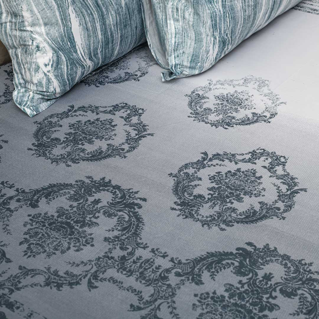 Premium 100% Cotton Aqua Heritage Bed Sheet Design Five