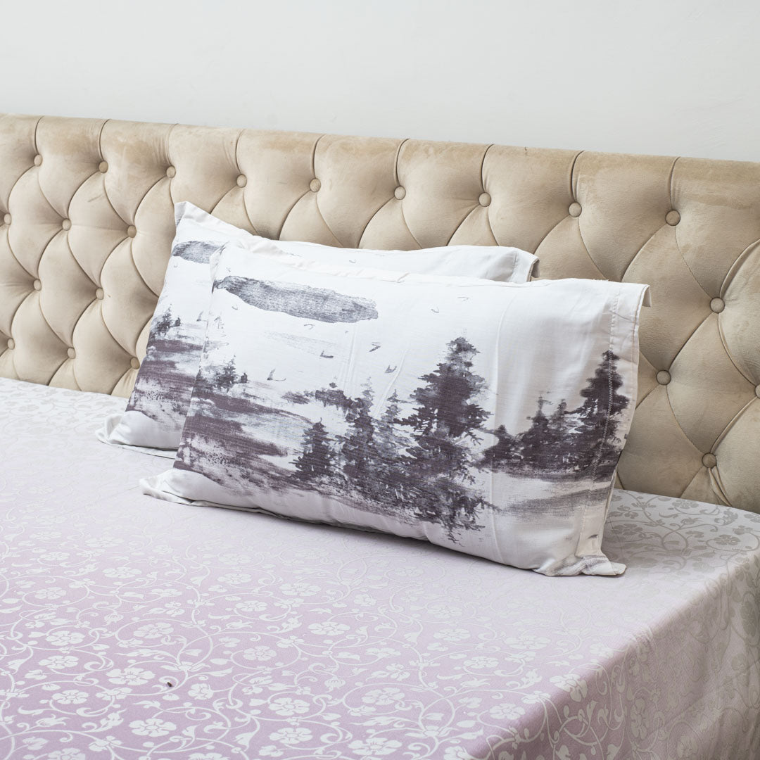 Premium 100% Cotton Vintage Lavender Bed Sheet Design Six