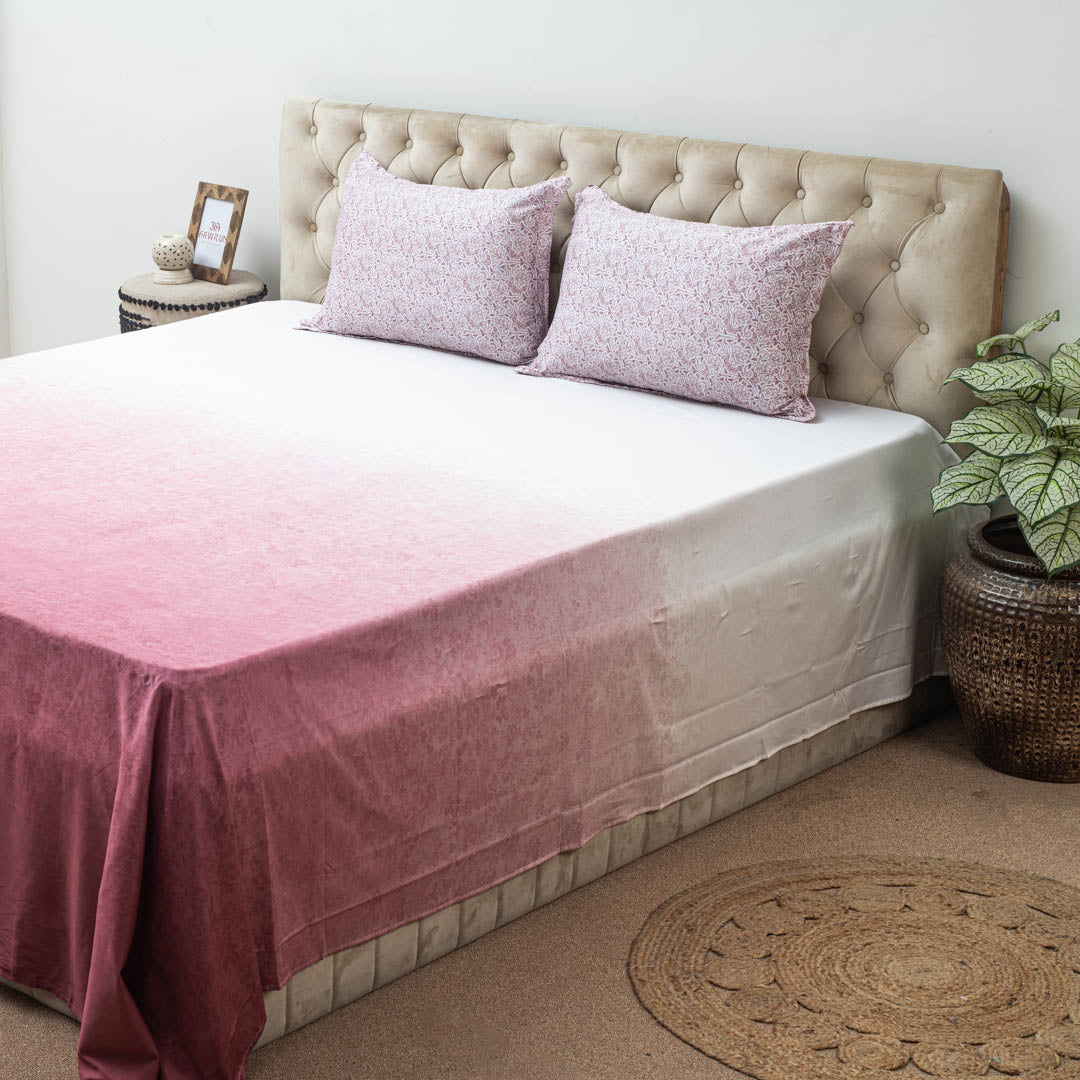 Premium 100% Cotton Rosé Whisper Bed Sheet Design Seven
