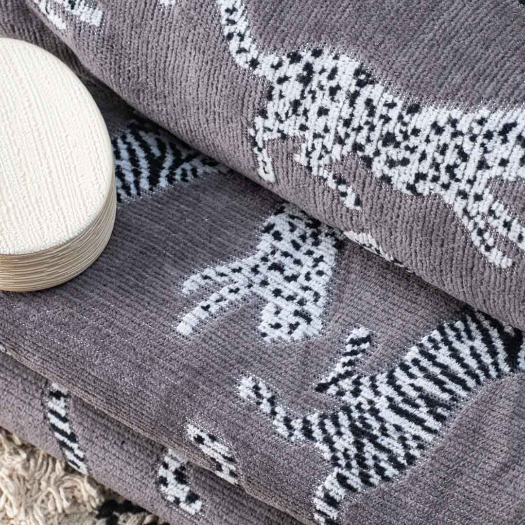Premium Grey Stripe Bath Towle Design One
