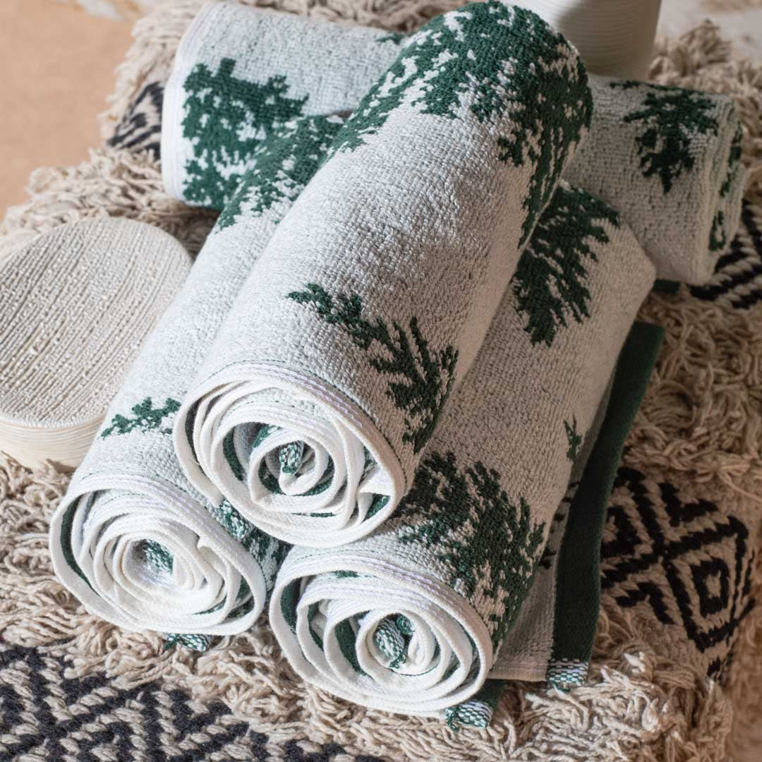 Premium Pine Tree Print Hand Towel Design Two