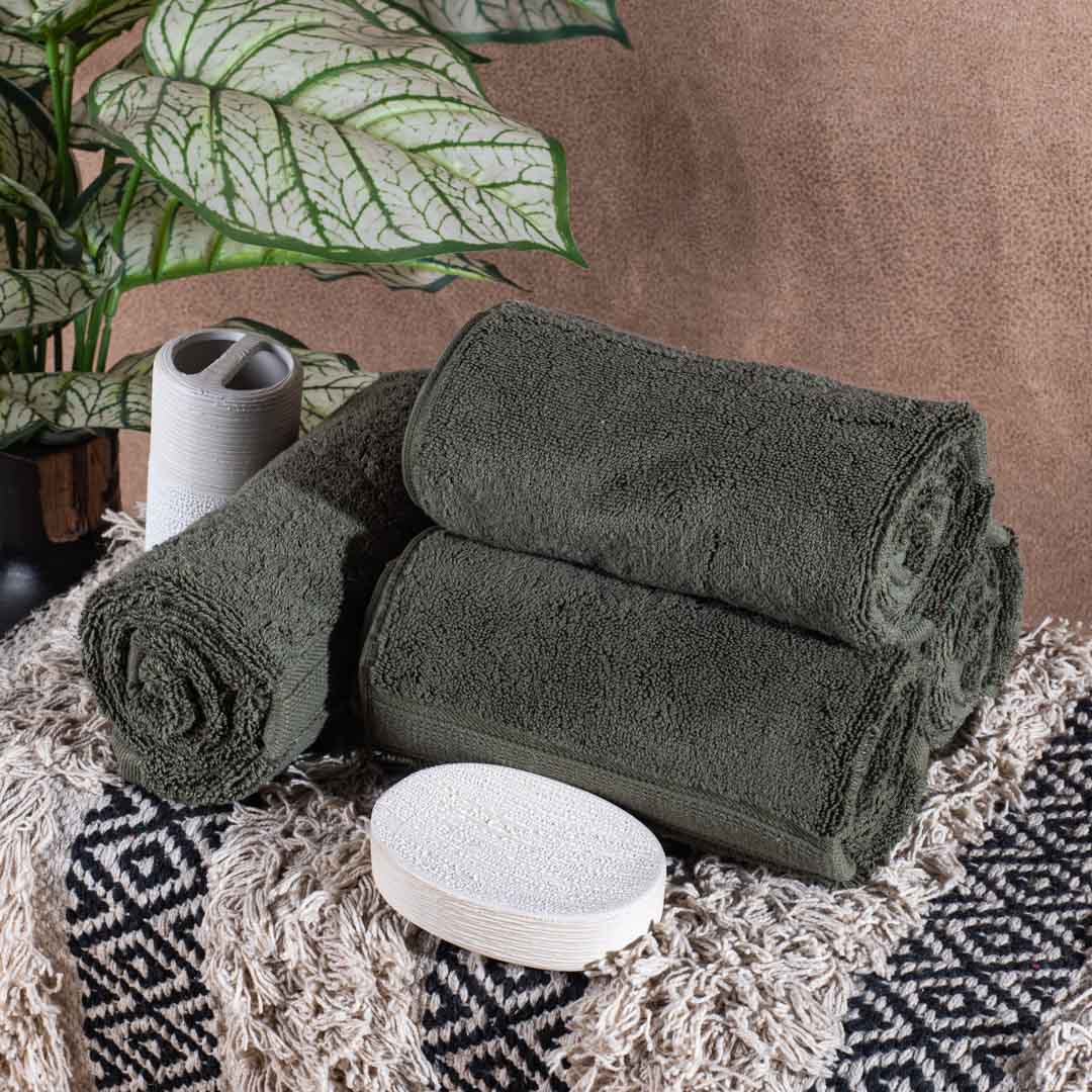 Premium Plain Olive Hand Towle