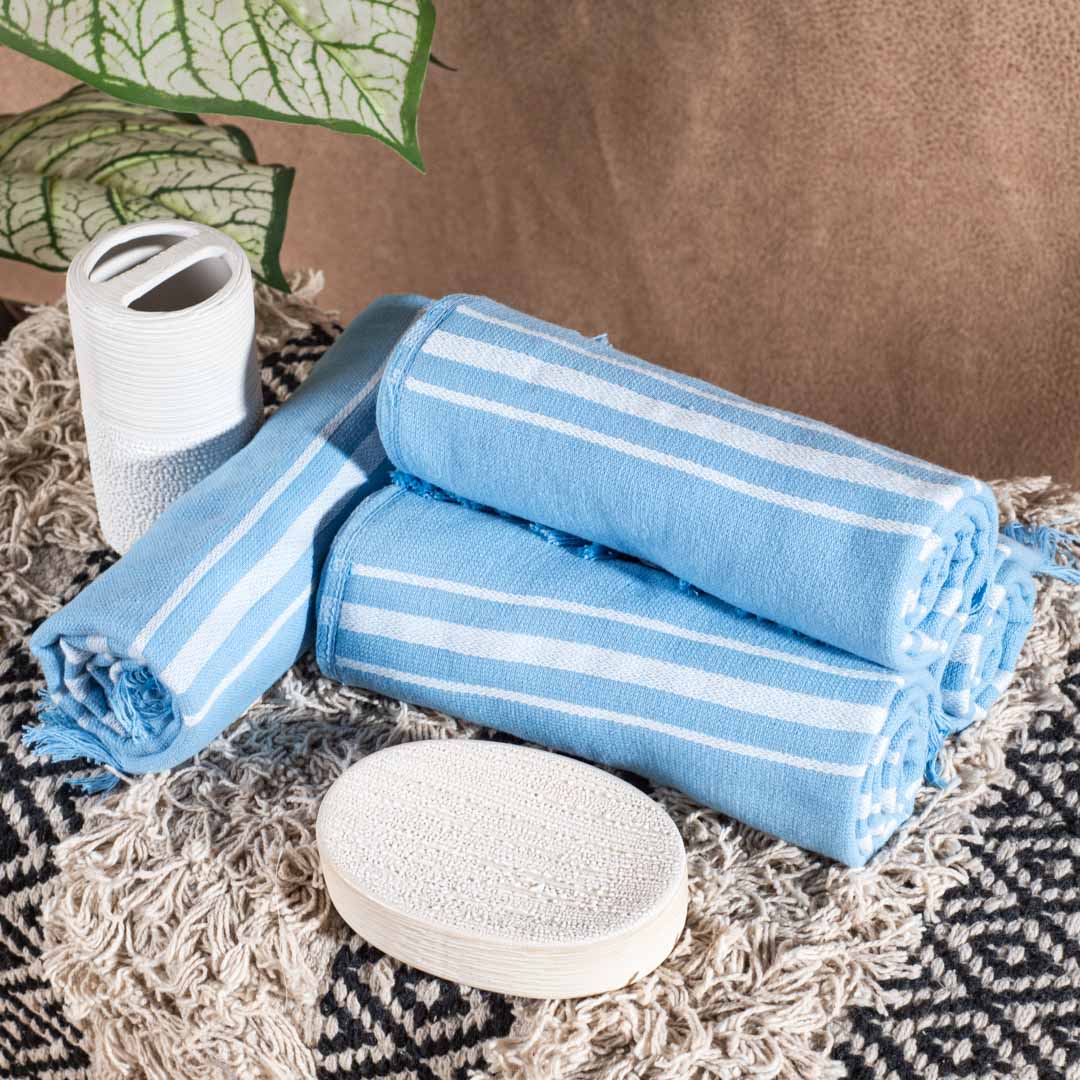 Premium Earthstone Stripe Turkish Hand Towel