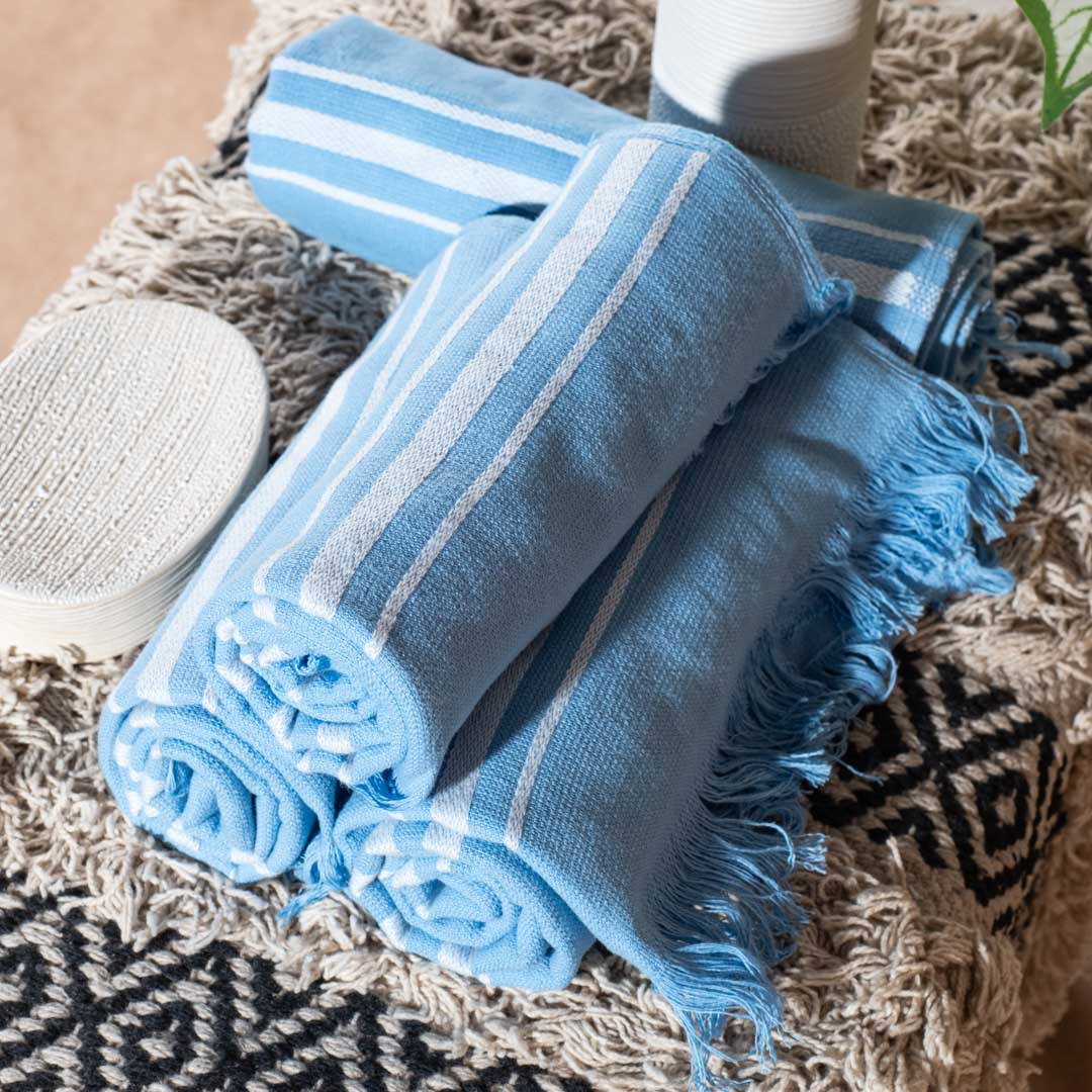Premium Earthstone Stripe Turkish Hand Towel