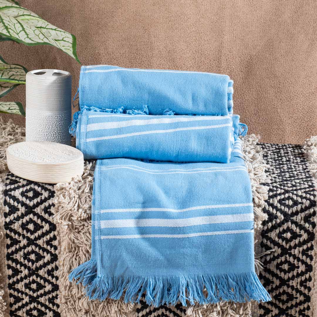 Premium Earthstone Stripe Turkish Hand Towel