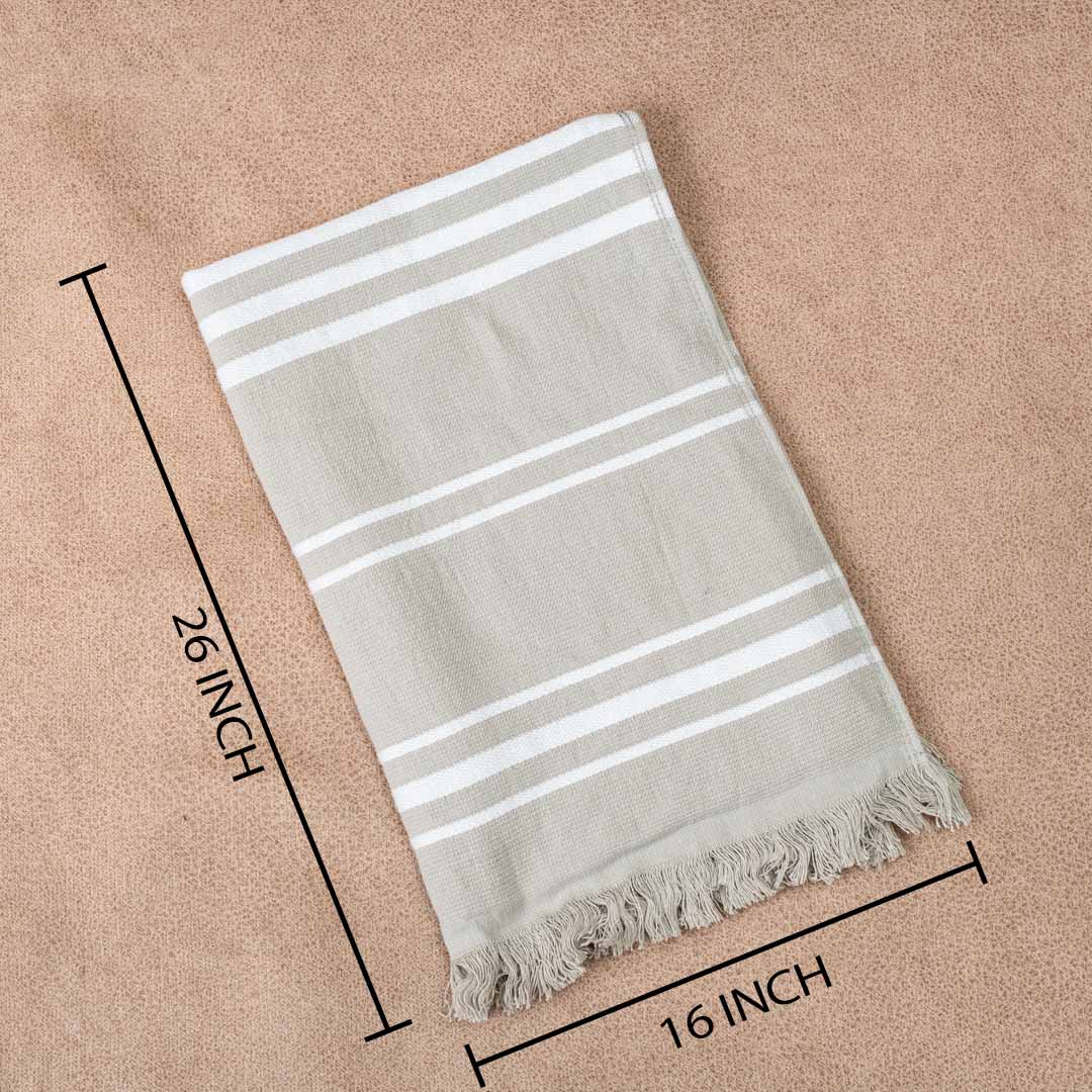 Premium Earthstone Stripe Turkish Hand Towel