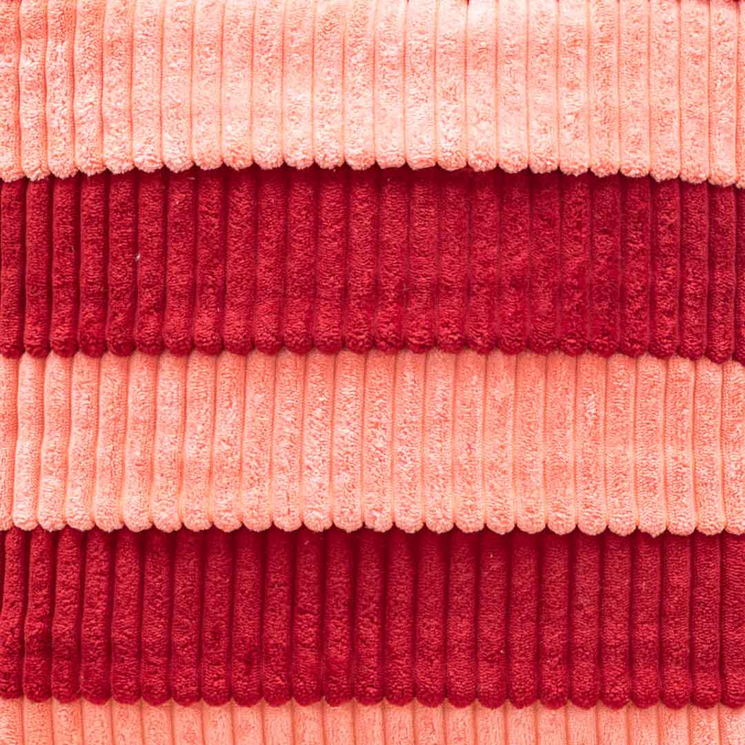 StripeFur Maroon-Peach Fur Velvet Cushion Cover – 16x16 Inch Stylish Home Décor