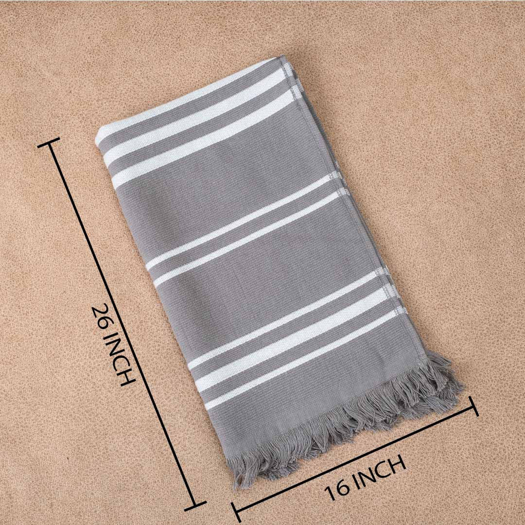 Premium Earthstone Stripe Turkish Hand Towel
