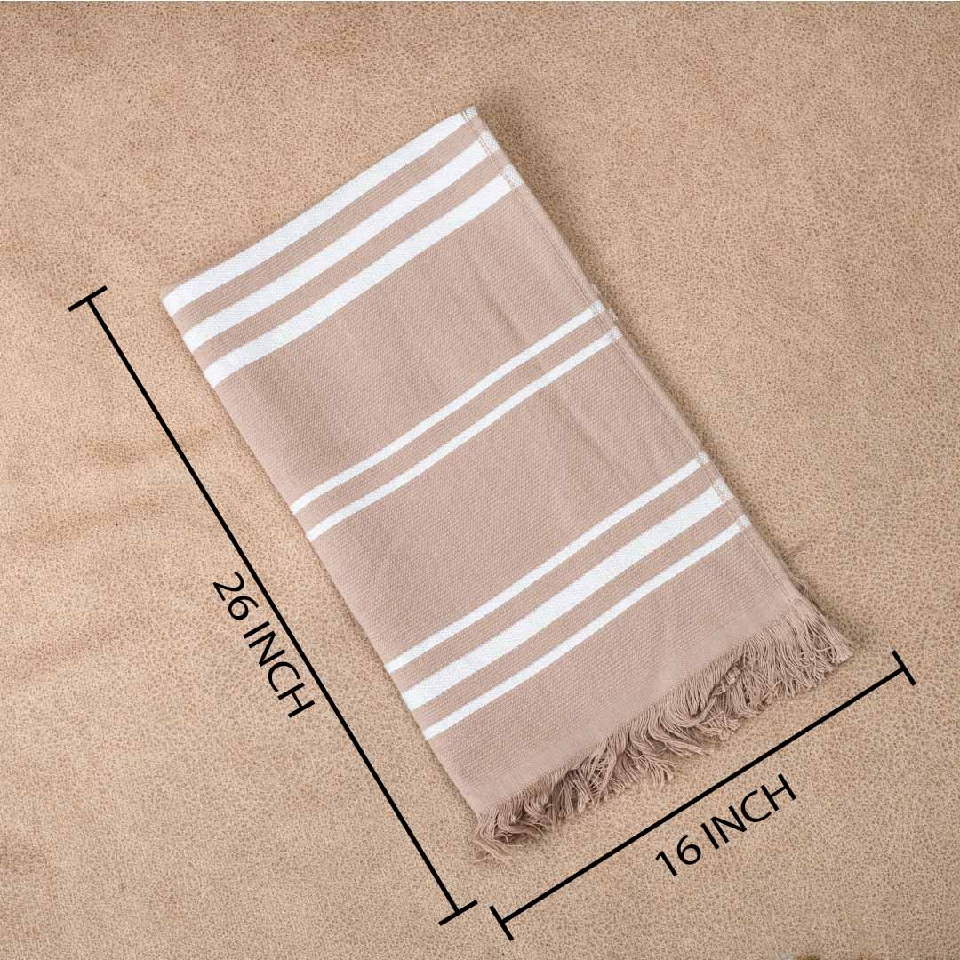 Premium Earthstone Stripe Turkish Hand Towel
