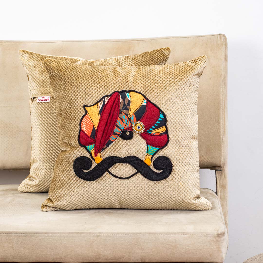 MR. RAJASTHAN And MRS. RAJASTHAN Combo Traditional Cushion Cover