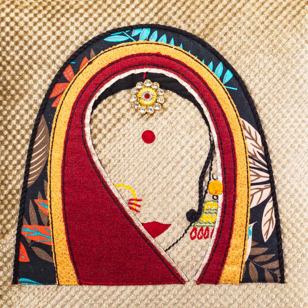 Rajasthani Women Patch Work Cushion Cover