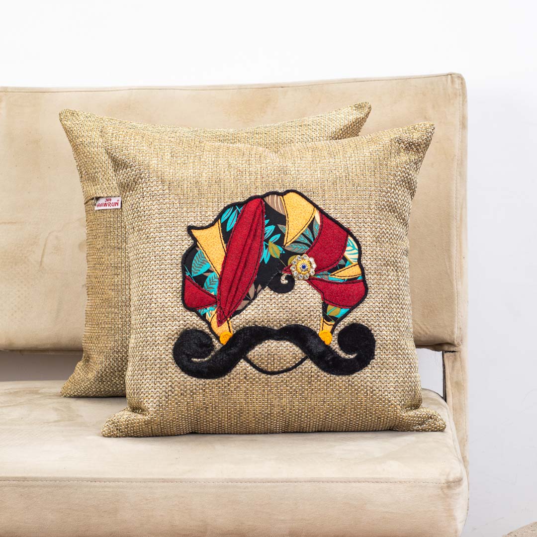 MR. RAJASTHAN And MRS. RAJASTHAN Combo Traditional Cushion Cover