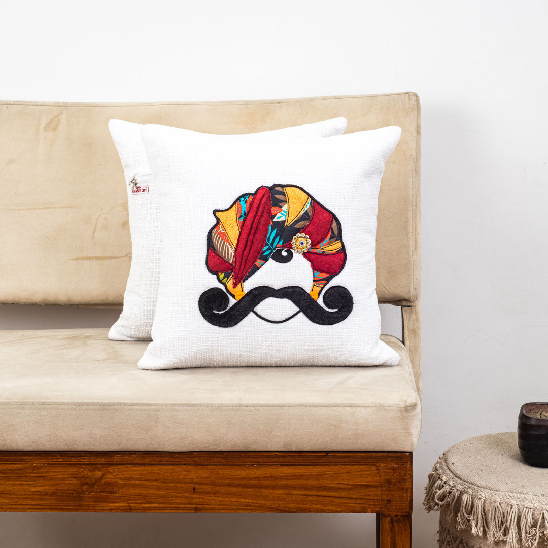 MR. RAJASTHAN And MRS. RAJASTHAN Combo Traditional Cushion Cover