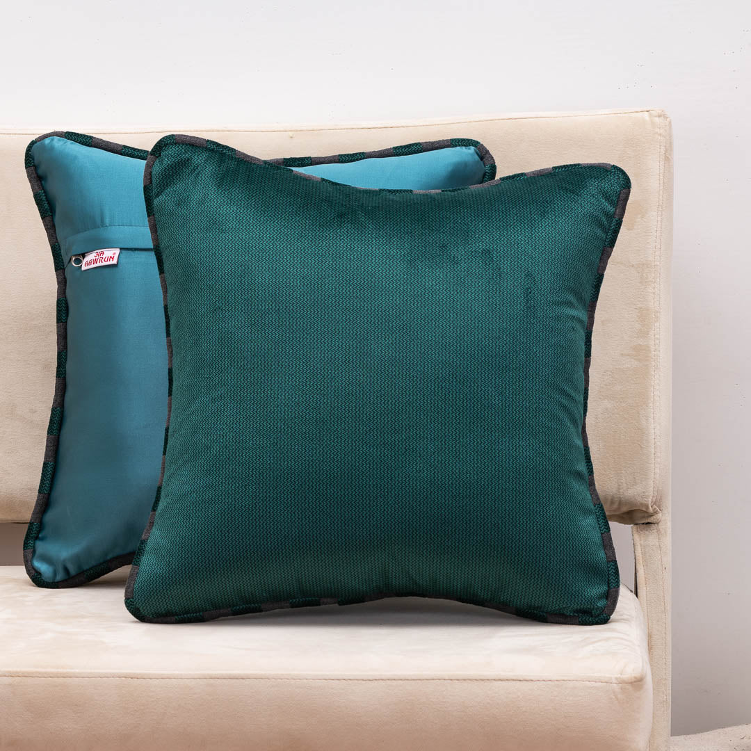 MinimalWeave Blue Velvet Cushion Cover – 16x16 Inch Stylish Home Décor