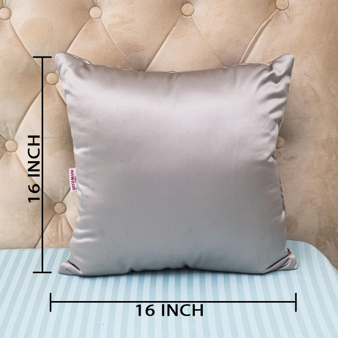 Satin Accent Poly Fibre Square Medium Size Cushion