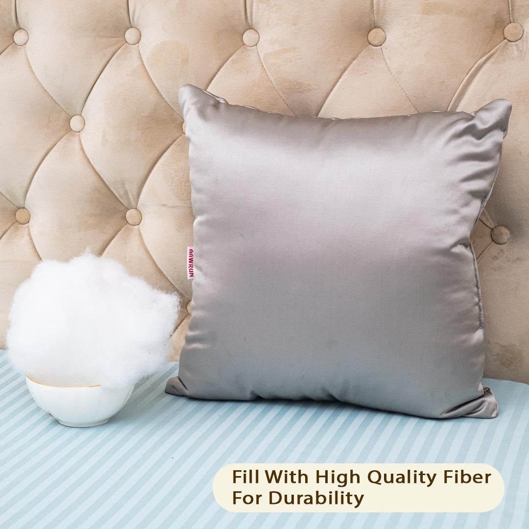 Satin Accent Poly Fibre Square Medium Size Cushion