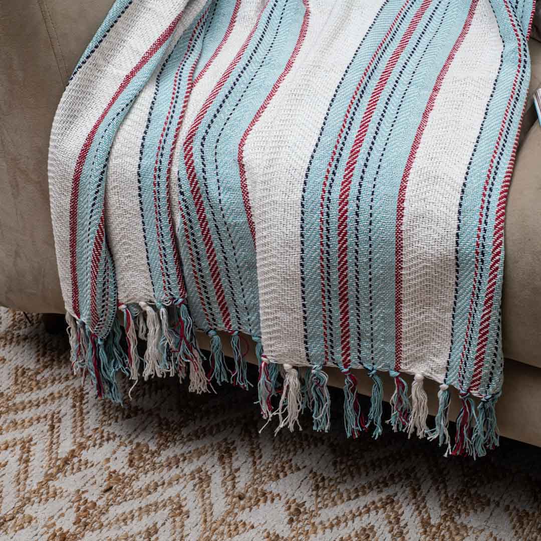 Seaside Stripe Cozy Sofa Throw
