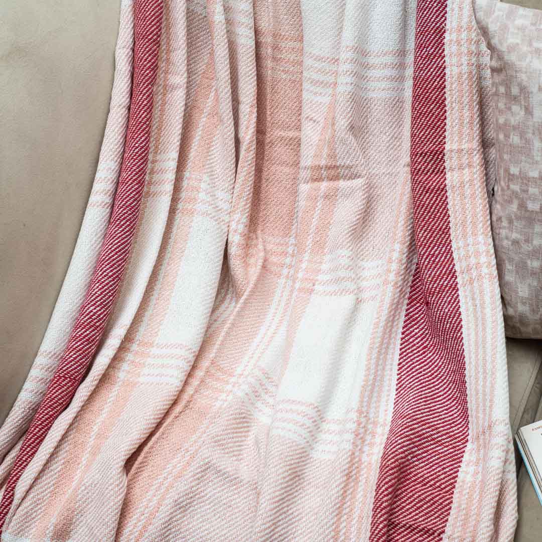 Striped Fringe Cozy Sofa Throw