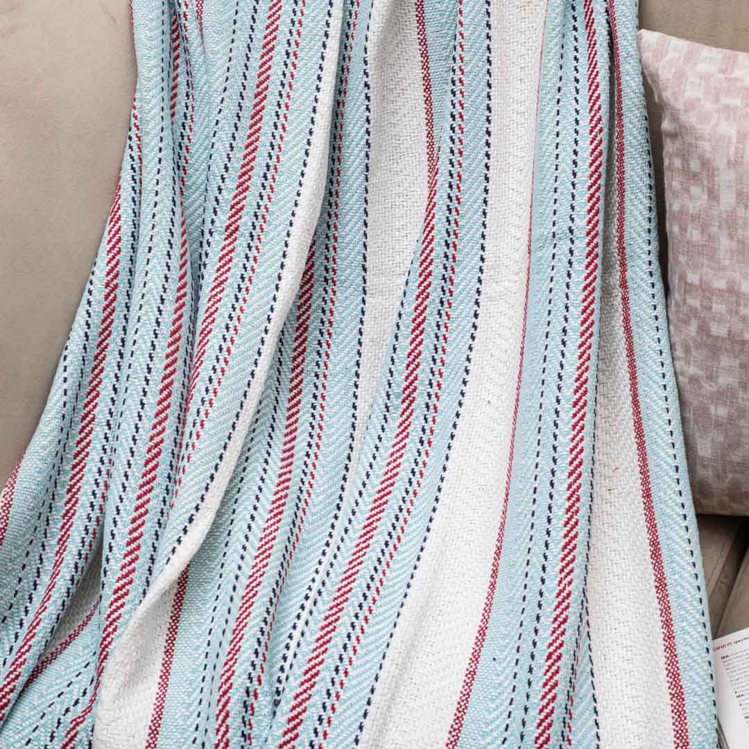Coastal Stripe Cozy Sofa Throw