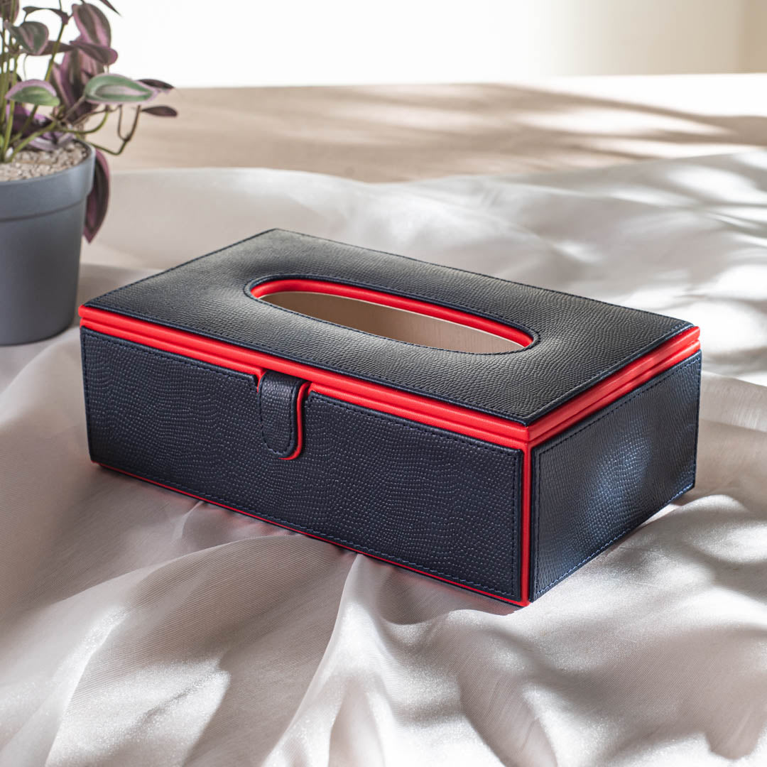 Premium Vegan Leather Lizard Grain texture Standard Size Tissue Box