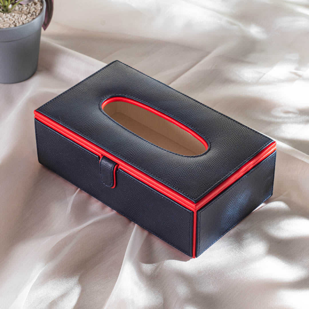 Premium Vegan Leather Lizard Grain texture Standard Size Tissue Box