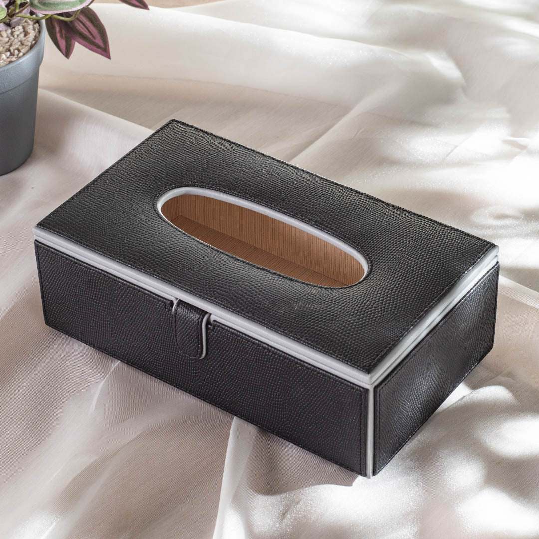 Premium Vegan Leather Lizard Grain texture Standard Size Tissue Box