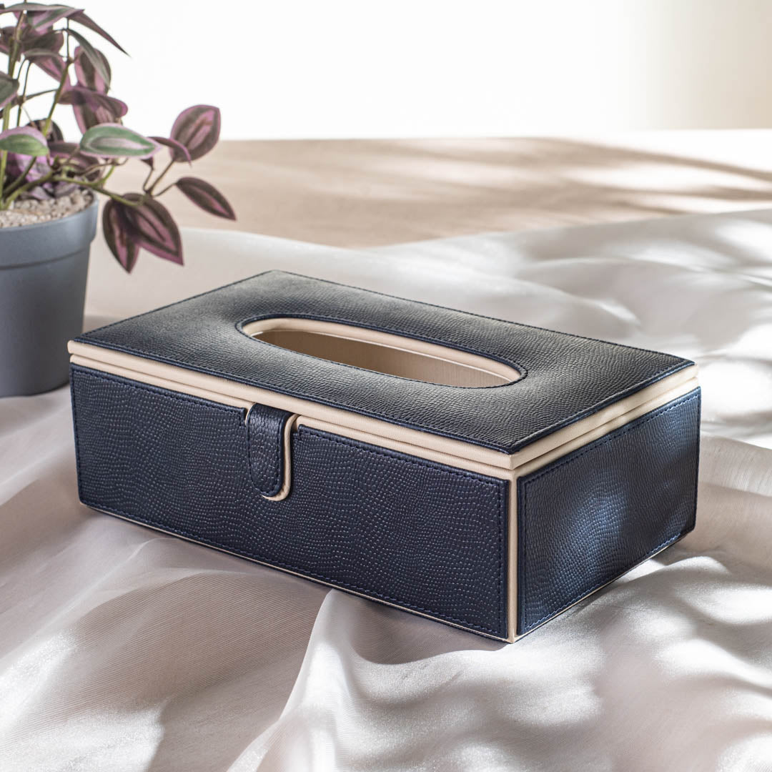 Premium Vegan Leather Lizard Grain texture Standard Size Tissue Box