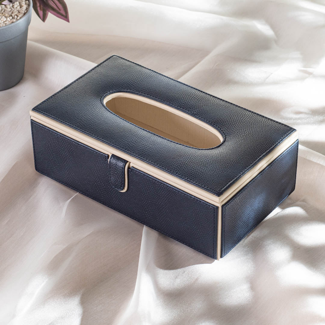 Premium Vegan Leather Lizard Grain texture Standard Size Tissue Box