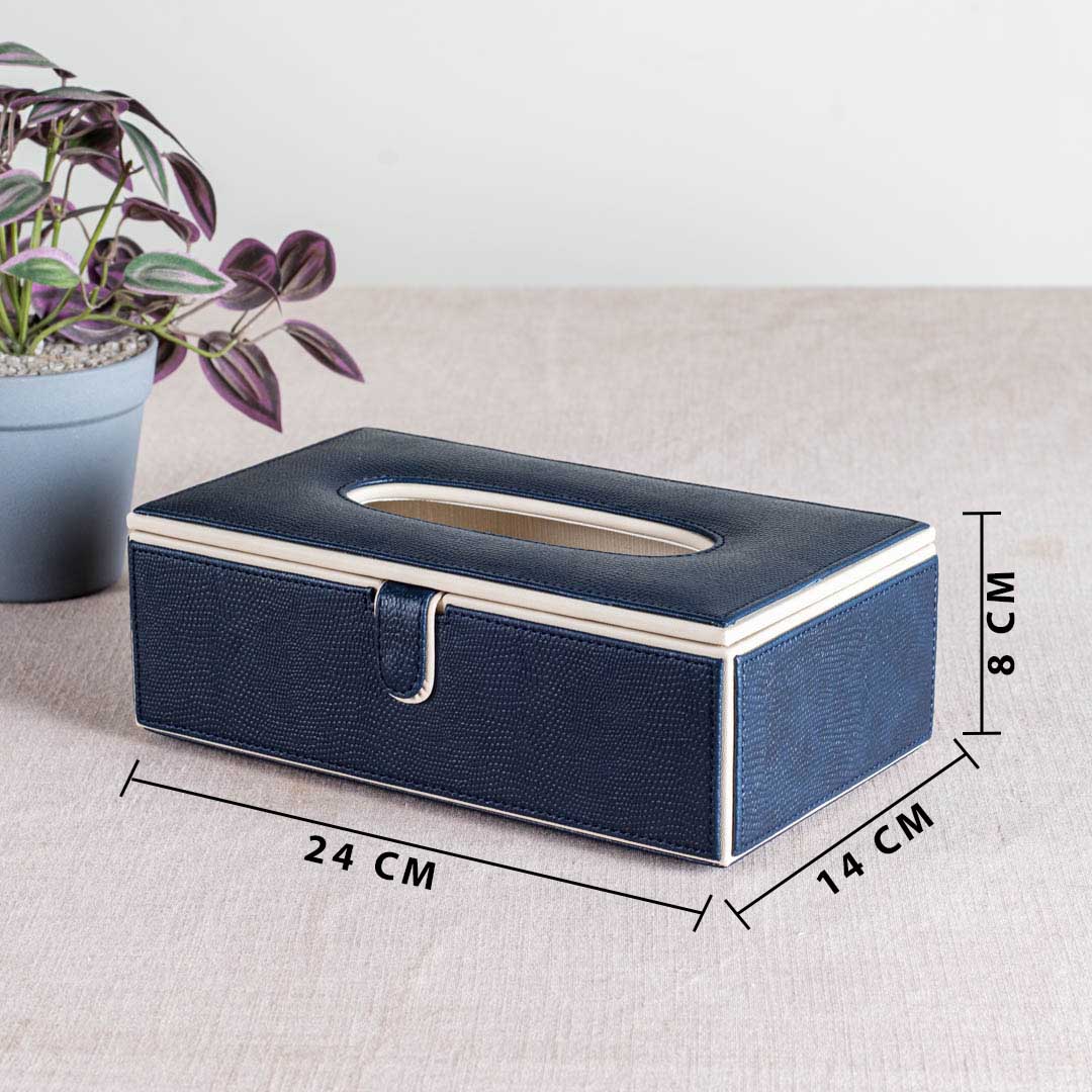Premium Vegan Leather Lizard Grain texture Standard Size Tissue Box