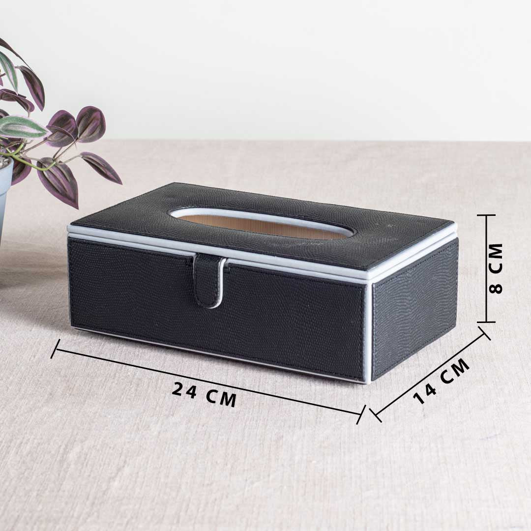 Premium Vegan Leather Lizard Grain texture Standard Size Tissue Box