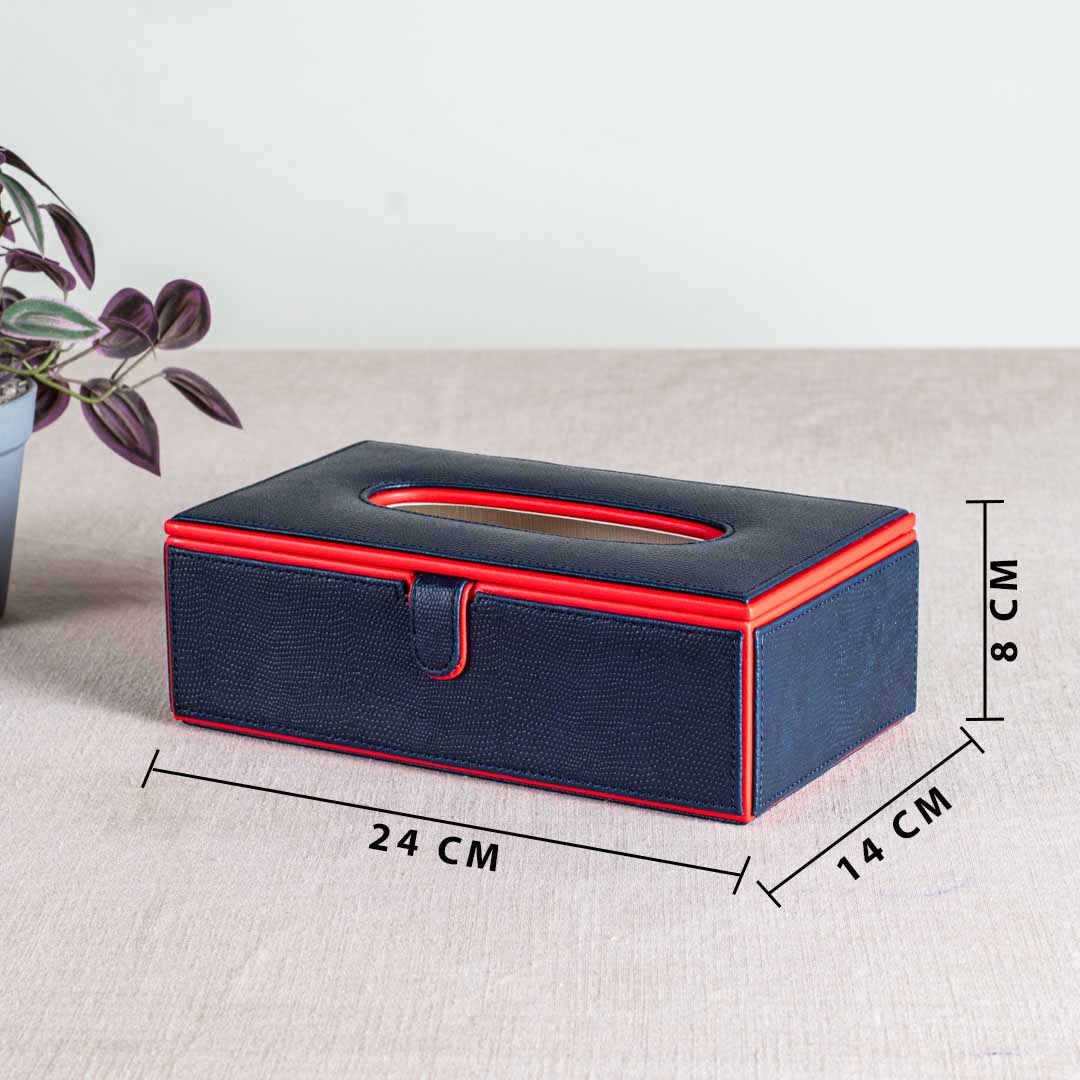 Premium Vegan Leather Lizard Grain texture Standard Size Tissue Box